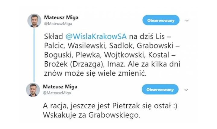 AKTUALNY skład Wisły Kraków